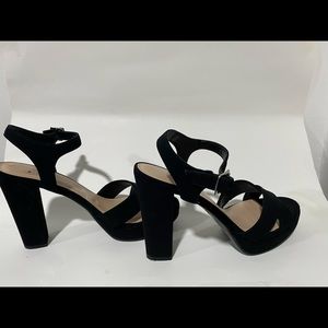 Black suede heels size 9